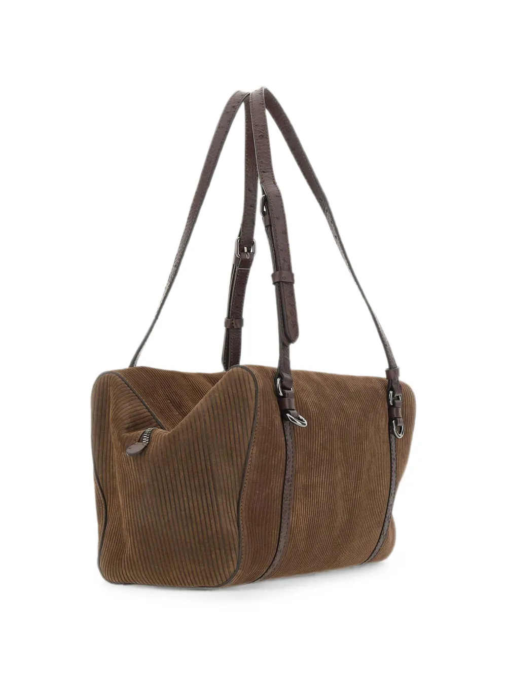 GIANNI CHIARINI Terry geribbelde suède schoudertas Bruin