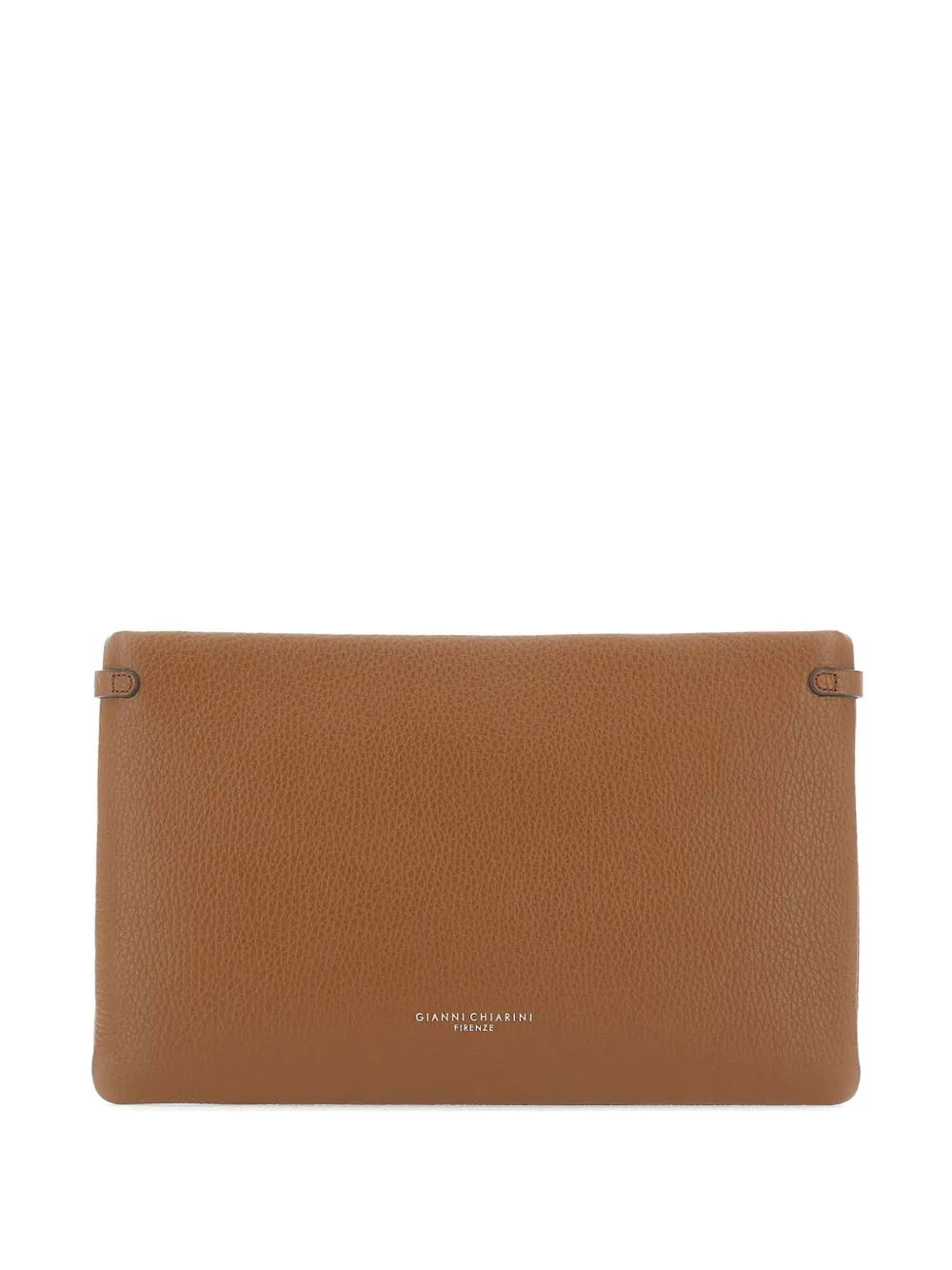 GIANNI CHIARINI Hermy grained leather clutch bag - Marrone