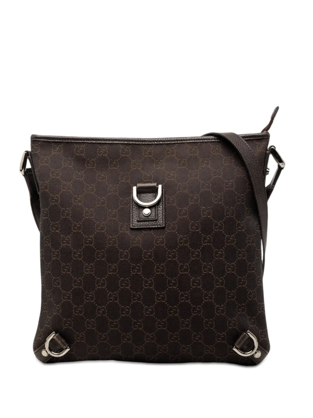 Gucci Pre-Owned 2000-2015 GG Denim Abbey D Ring crossbody bag - Marrone