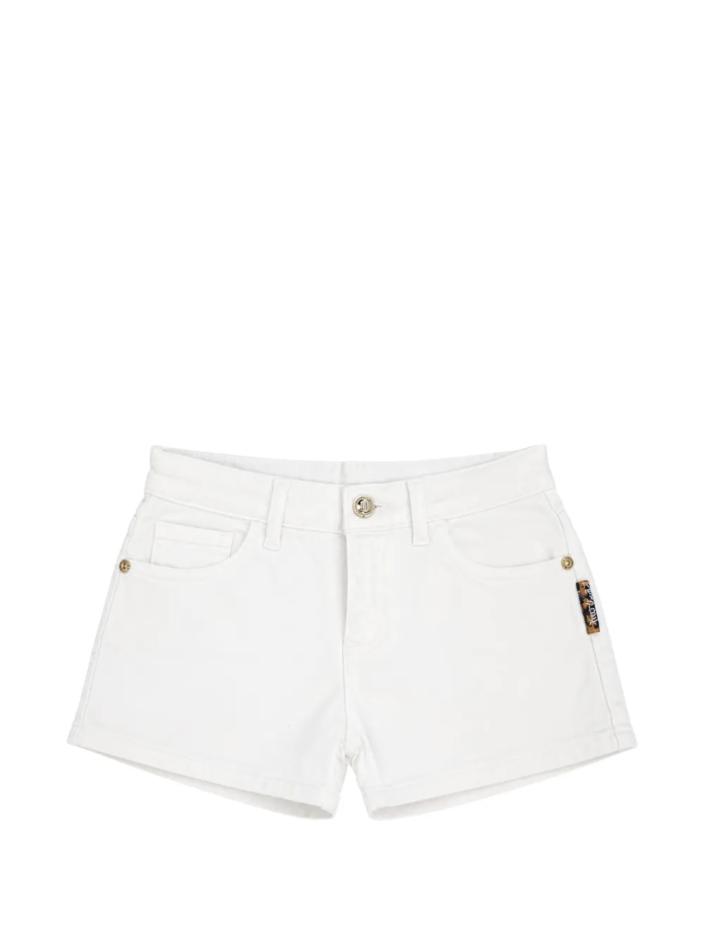 Just Cavalli logo-print denim shorts - Bianco