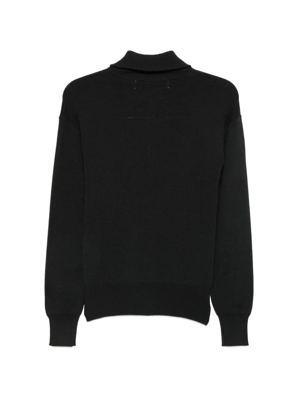 Frenken Button-down Polo Cardigan In 블랙