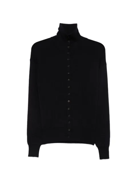 Frenken button-up roll-neck cardigan