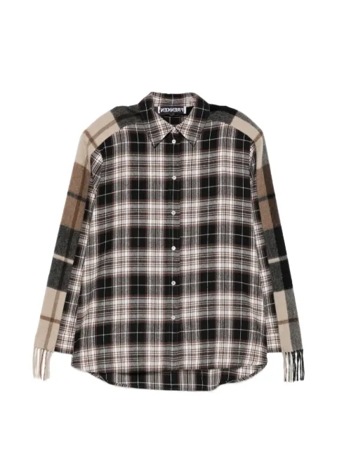 Frenken fringe-trimmed checked shirt