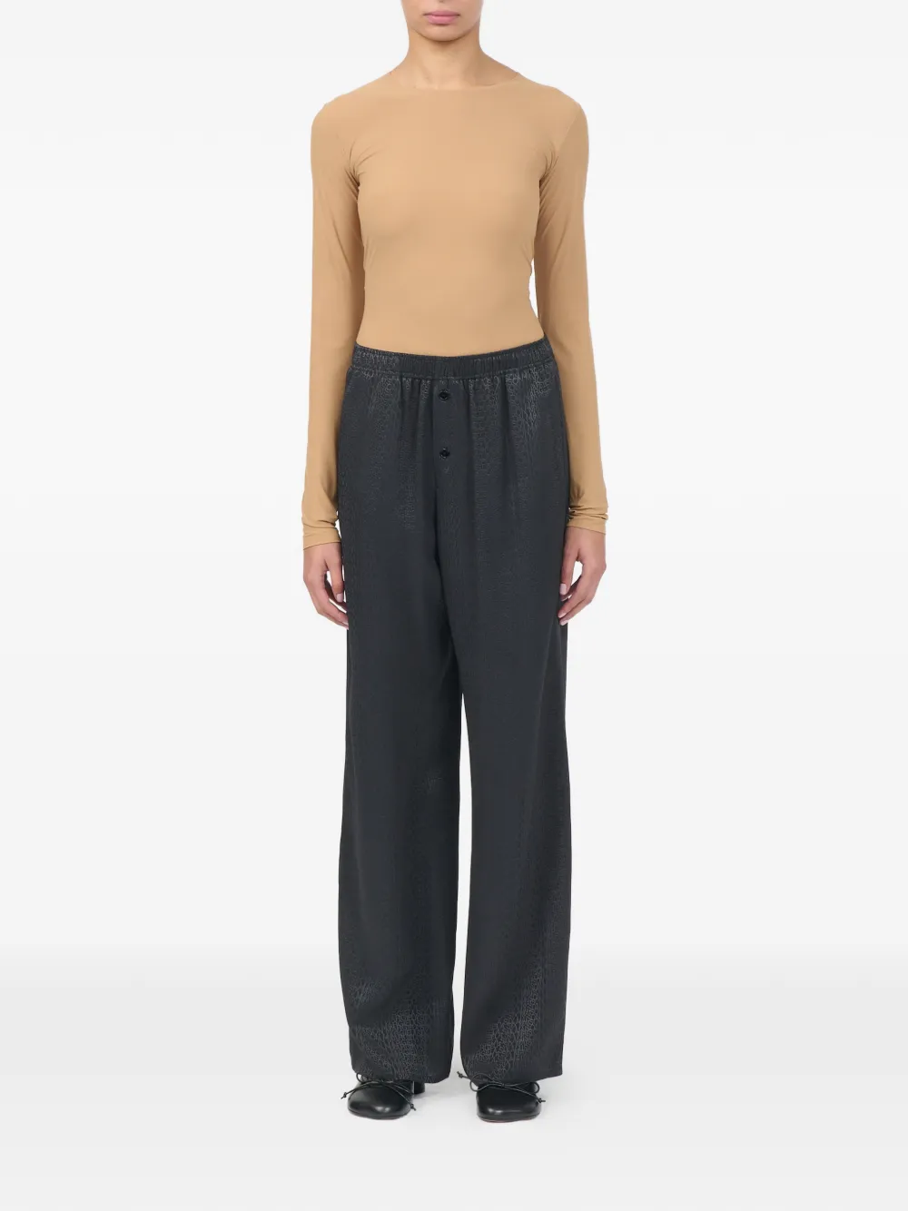 MM6 Maison Margiela Broek van viscosemix met jacquard Grijs