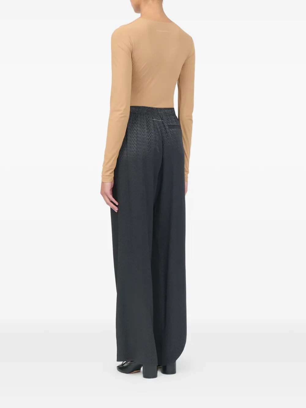 MM6 Maison Margiela Broek van viscosemix met jacquard Grijs