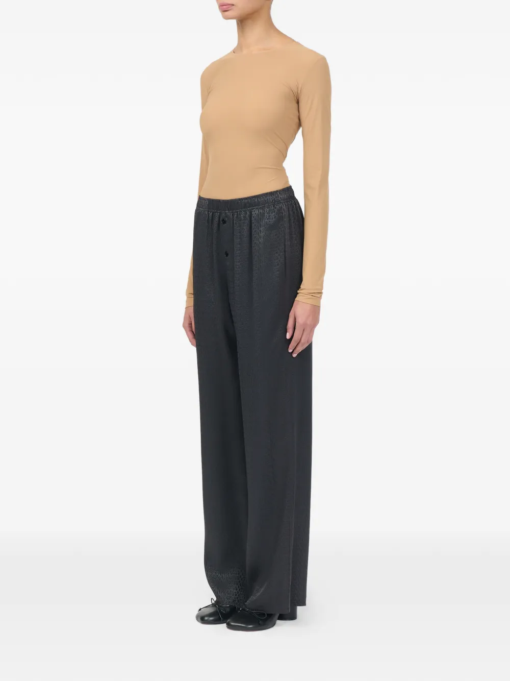 MM6 Maison Margiela Broek van viscosemix met jacquard Grijs