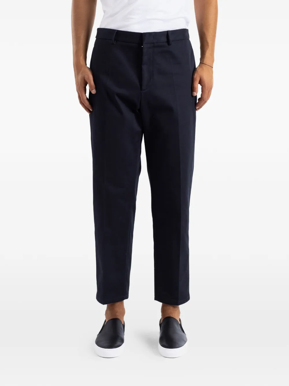 Jil Sander tapered-design pressed-crease trousers - Blu