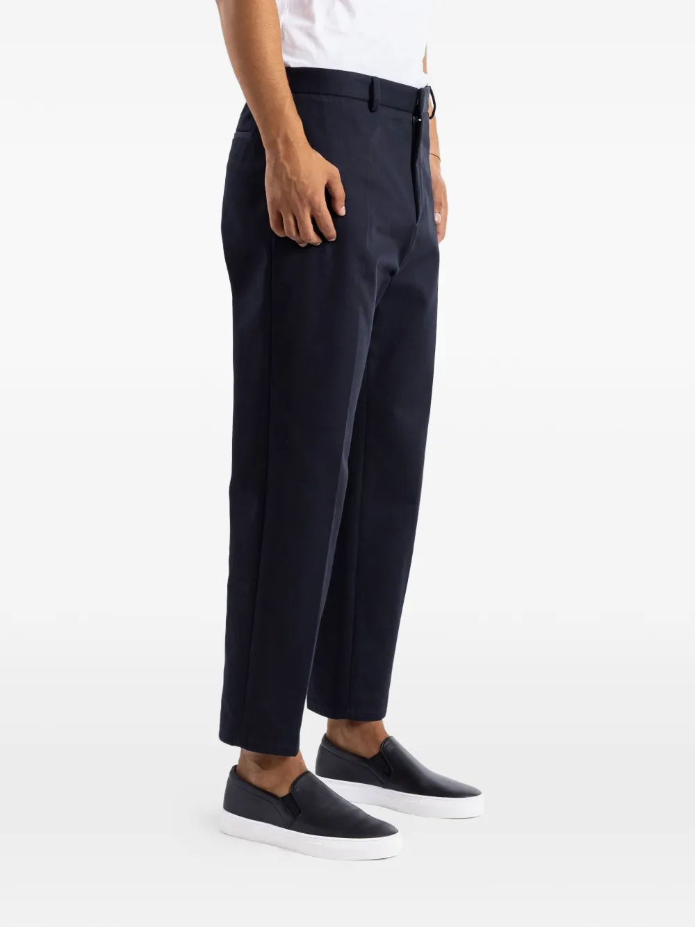 Jil Sander Geplooide broek met toelopende pijpen Blauw