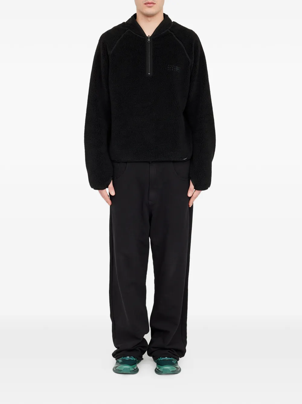 MM6 Maison Margiela Omkeerbare teddy fleece sweater Zwart