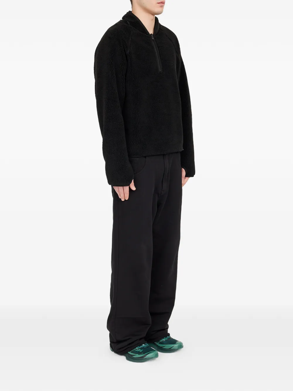 MM6 Maison Margiela Omkeerbare teddy fleece sweater Zwart