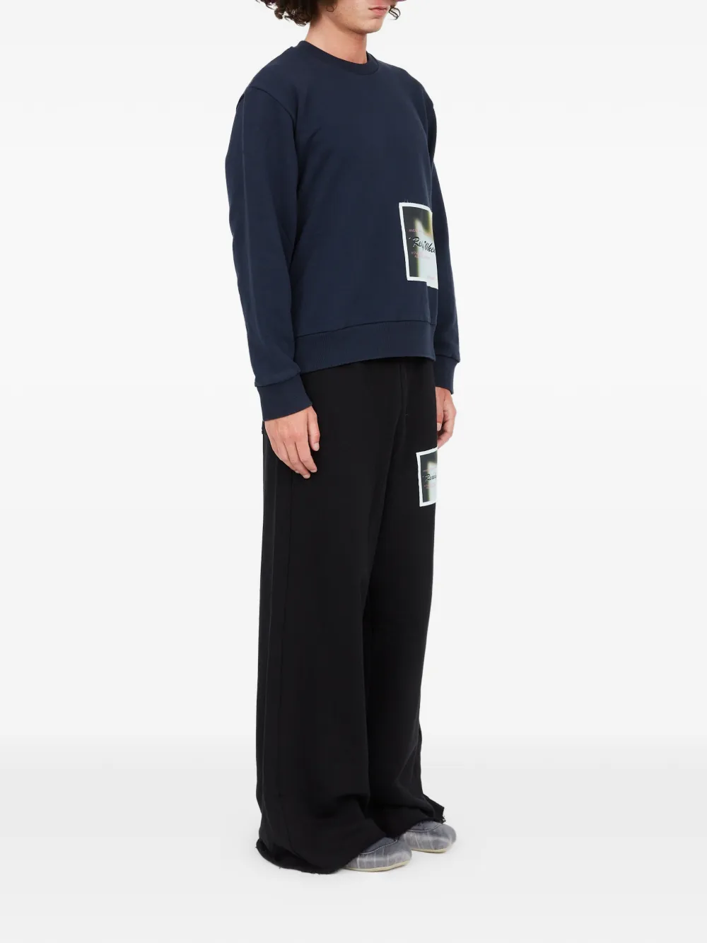 MM6 Maison Margiela Katoenen sweater met patch Blauw