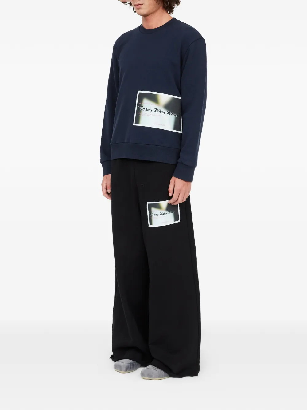 MM6 Maison Margiela Katoenen sweater met patch Blauw