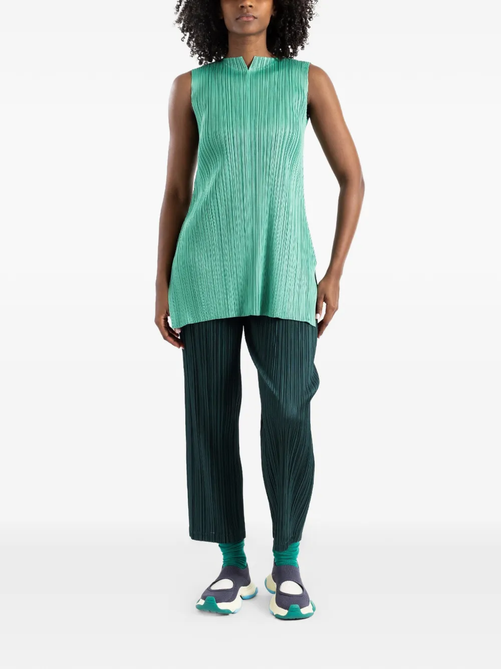 Pleats Please Issey Miyake Plissé broek Groen