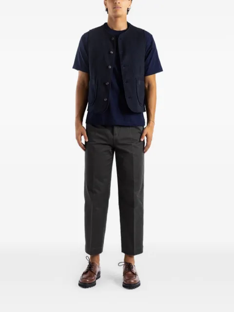 Momotaro yarn-dyed short-sleeve T-shirt