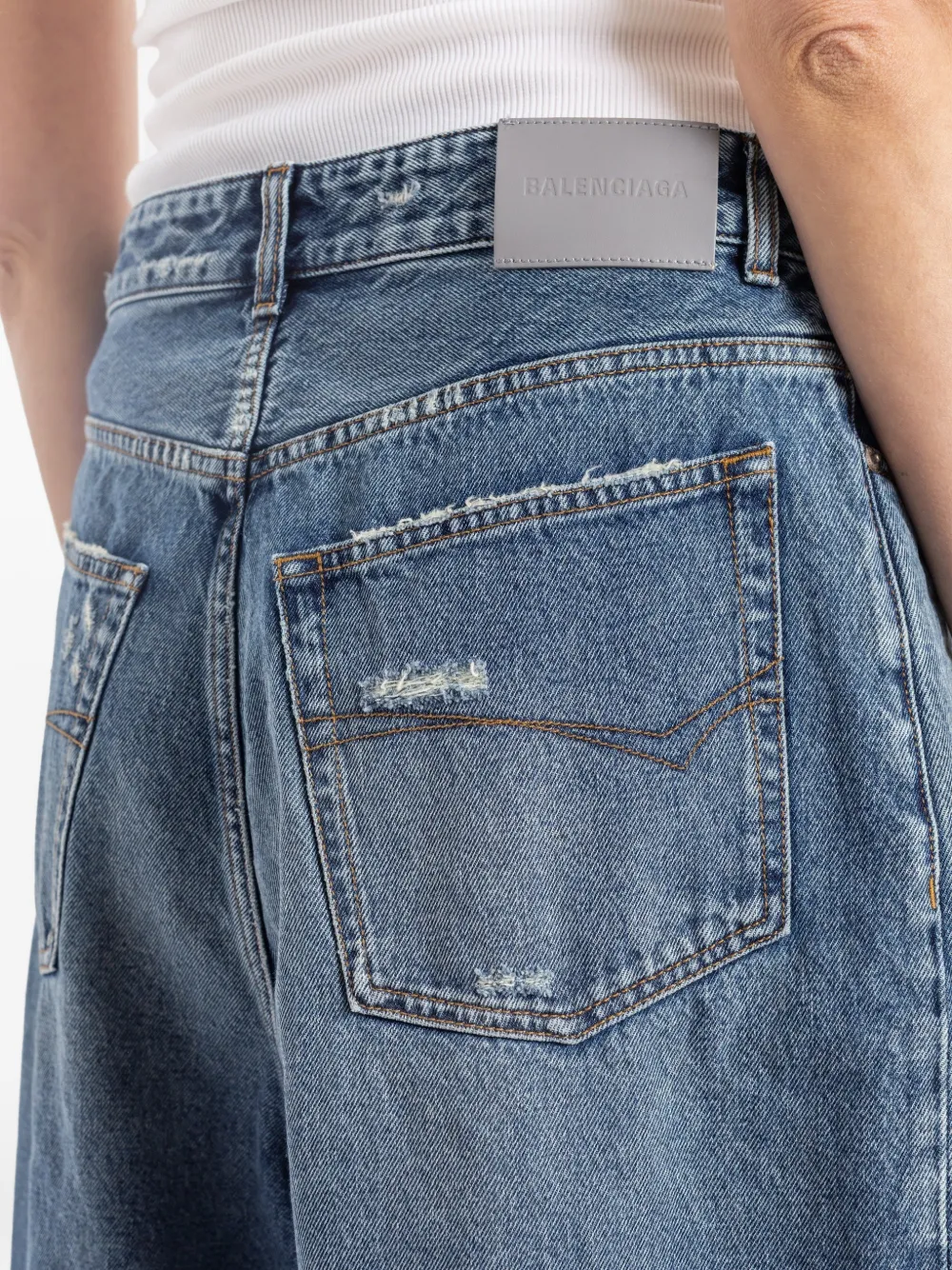 Balenciaga Shorts met omgeslagen pijpen Blauw