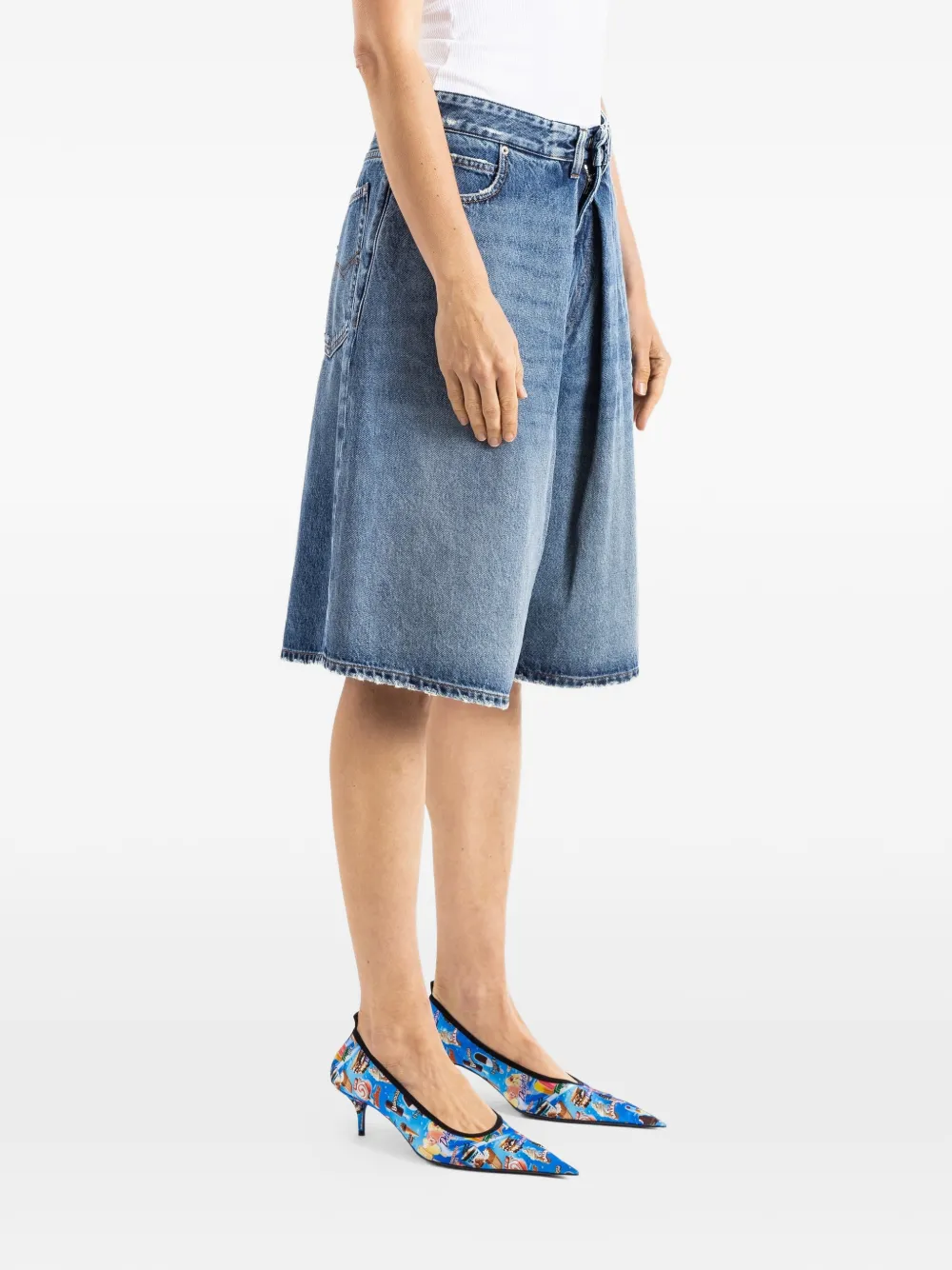 Balenciaga Shorts met omgeslagen pijpen Blauw