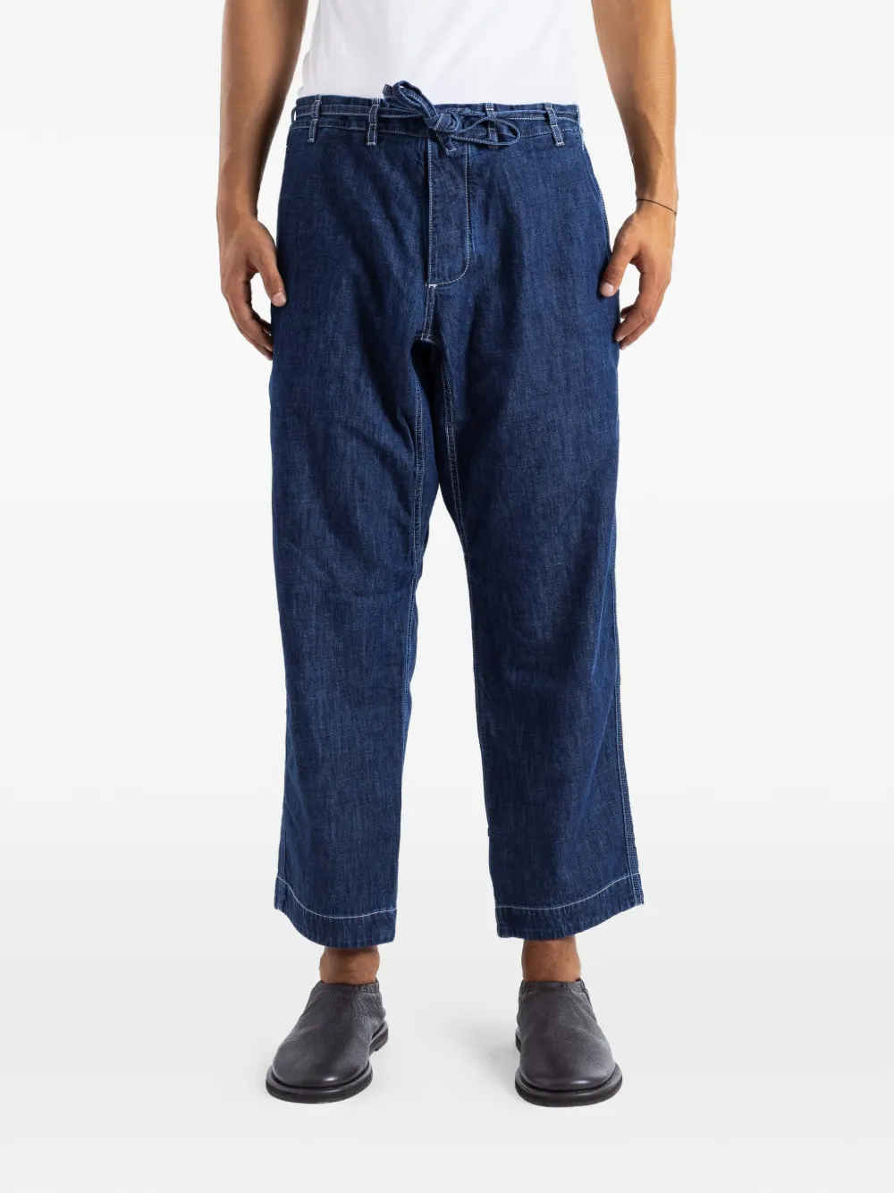 Casey Casey Tie Me Up cropped jeans - Blu
