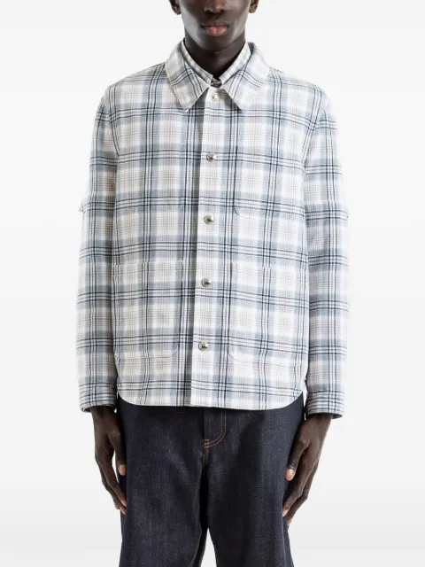 Thom Browne windowpane-plaid shirt jacket