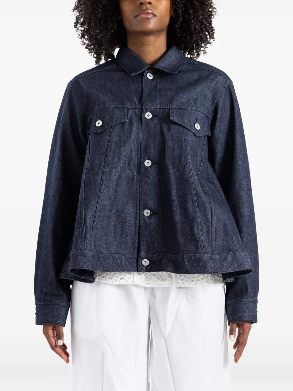 Comme Des Garçons A-line denim jacket - Blu