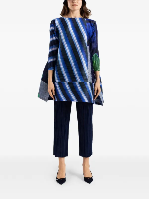 Pleats Please Issey Miyake Calça Reta Thicker Bottoms 1 Com Efeito