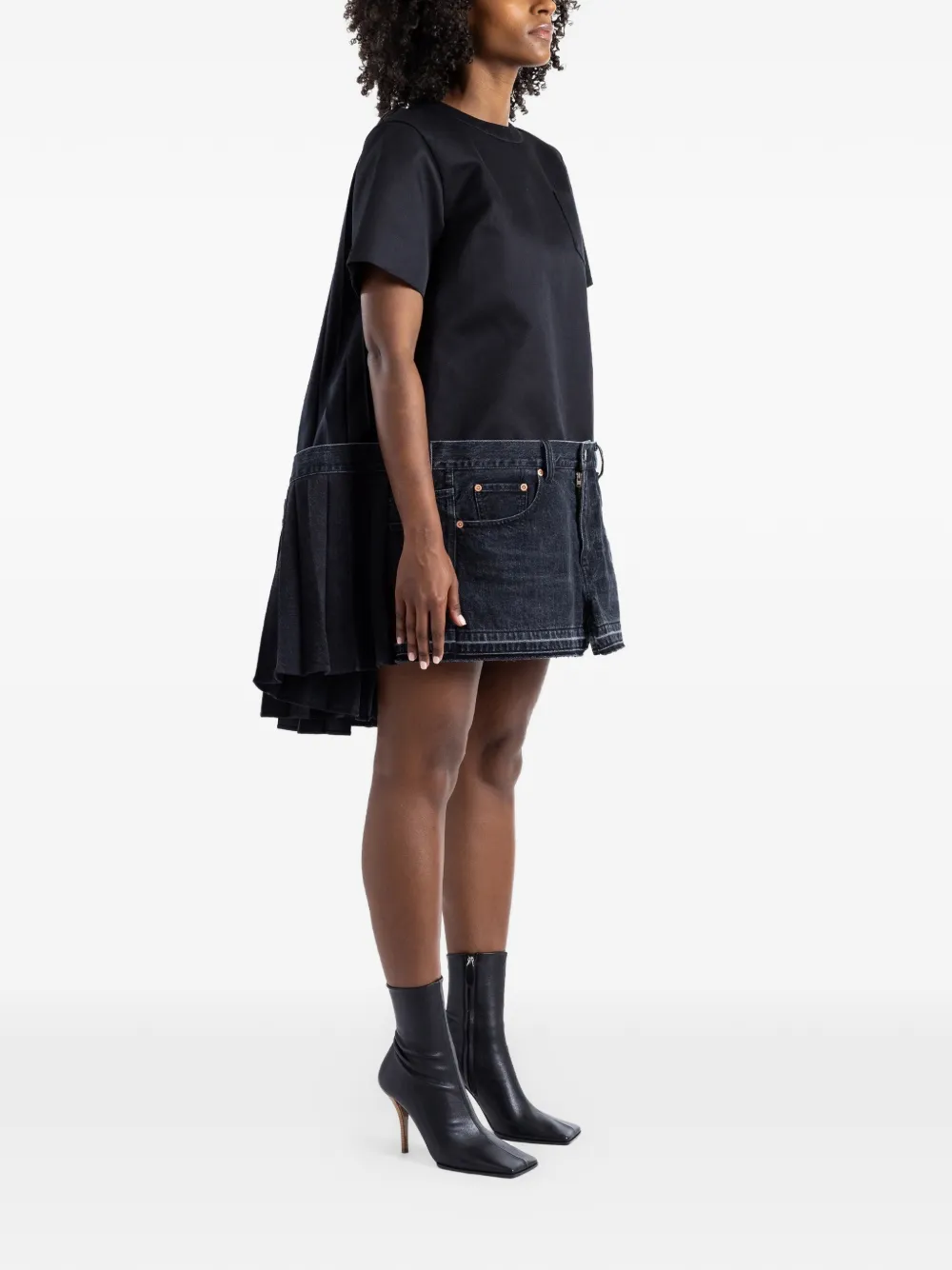 Sacai Grey & Off-White Sponge Sweat X MA-1 Dress | Smart Closet