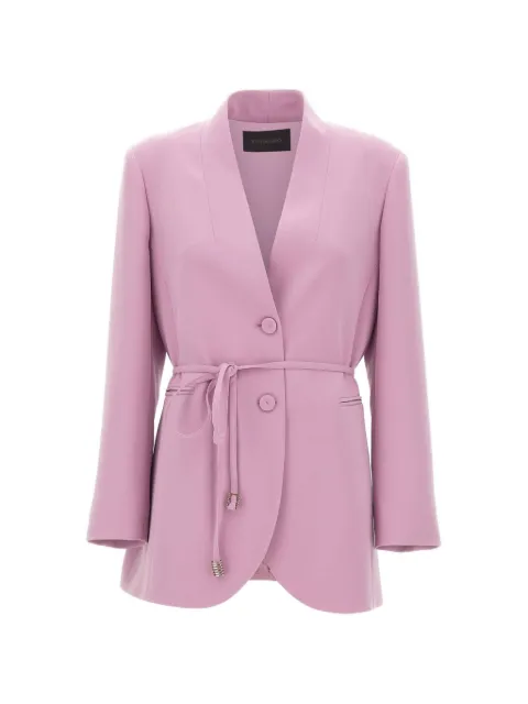 ELENA MIRÒ belted collarless blazer