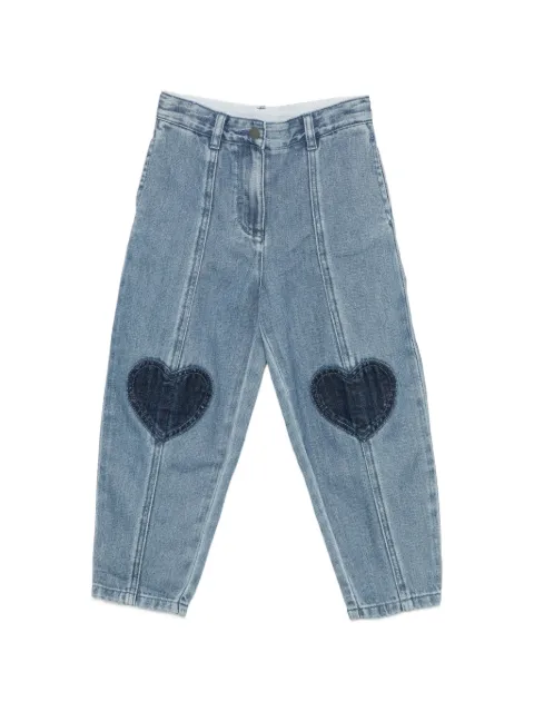 Stella McCartney Kids heart-patch seamed jeans
