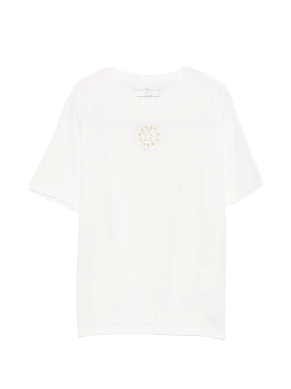 Stella McCartney Kids star-print logo-print T-shirt - Bianco