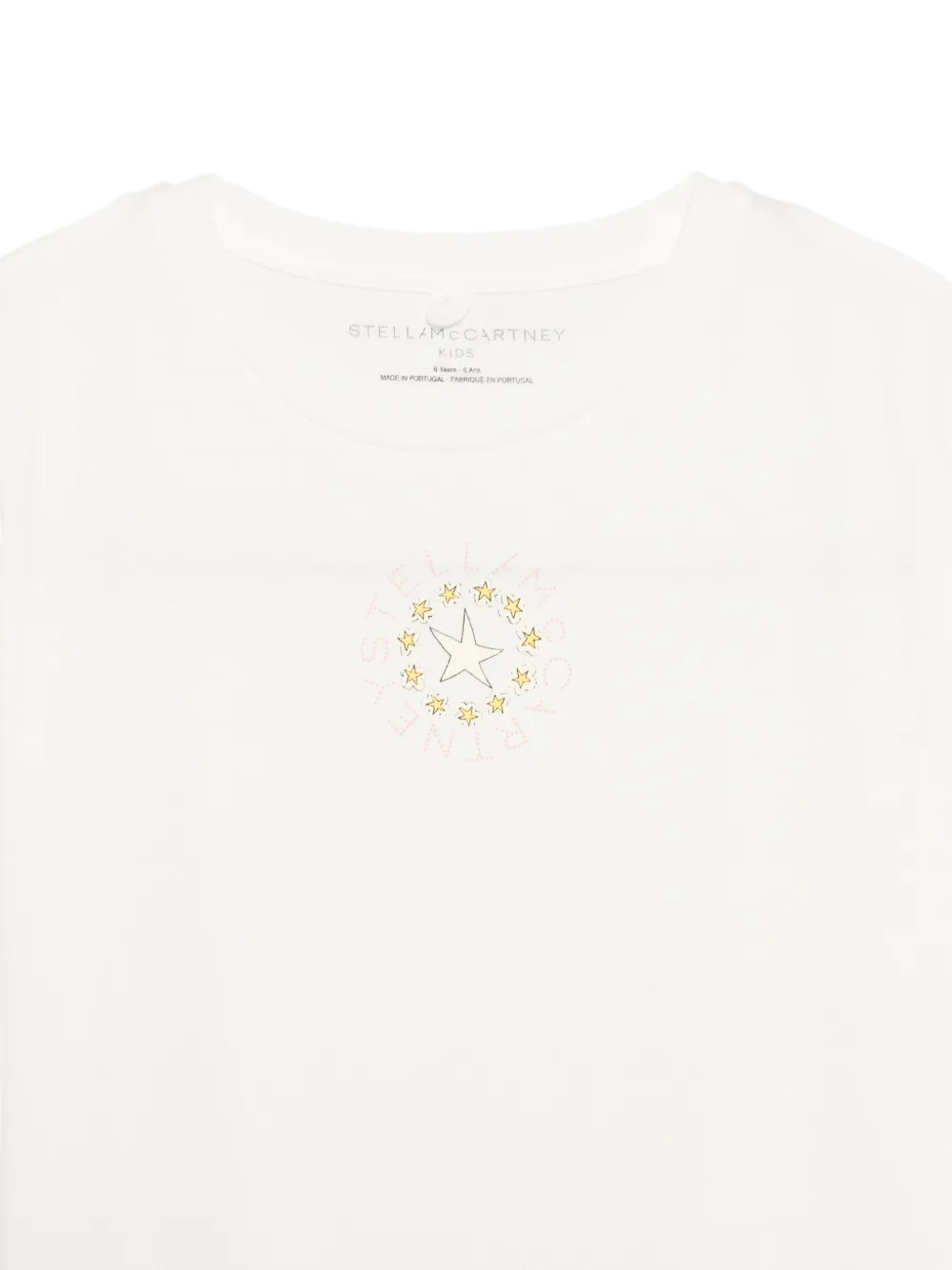 Stella McCartney Kids T-shirt met logo-print en ster-print Wit