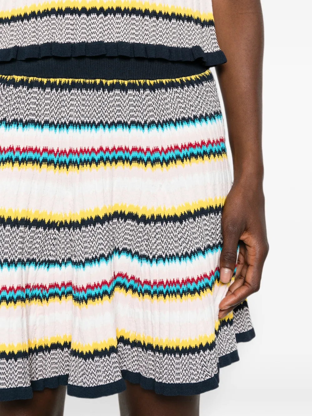 Casablanca Mini-rok met chevron streep Blauw