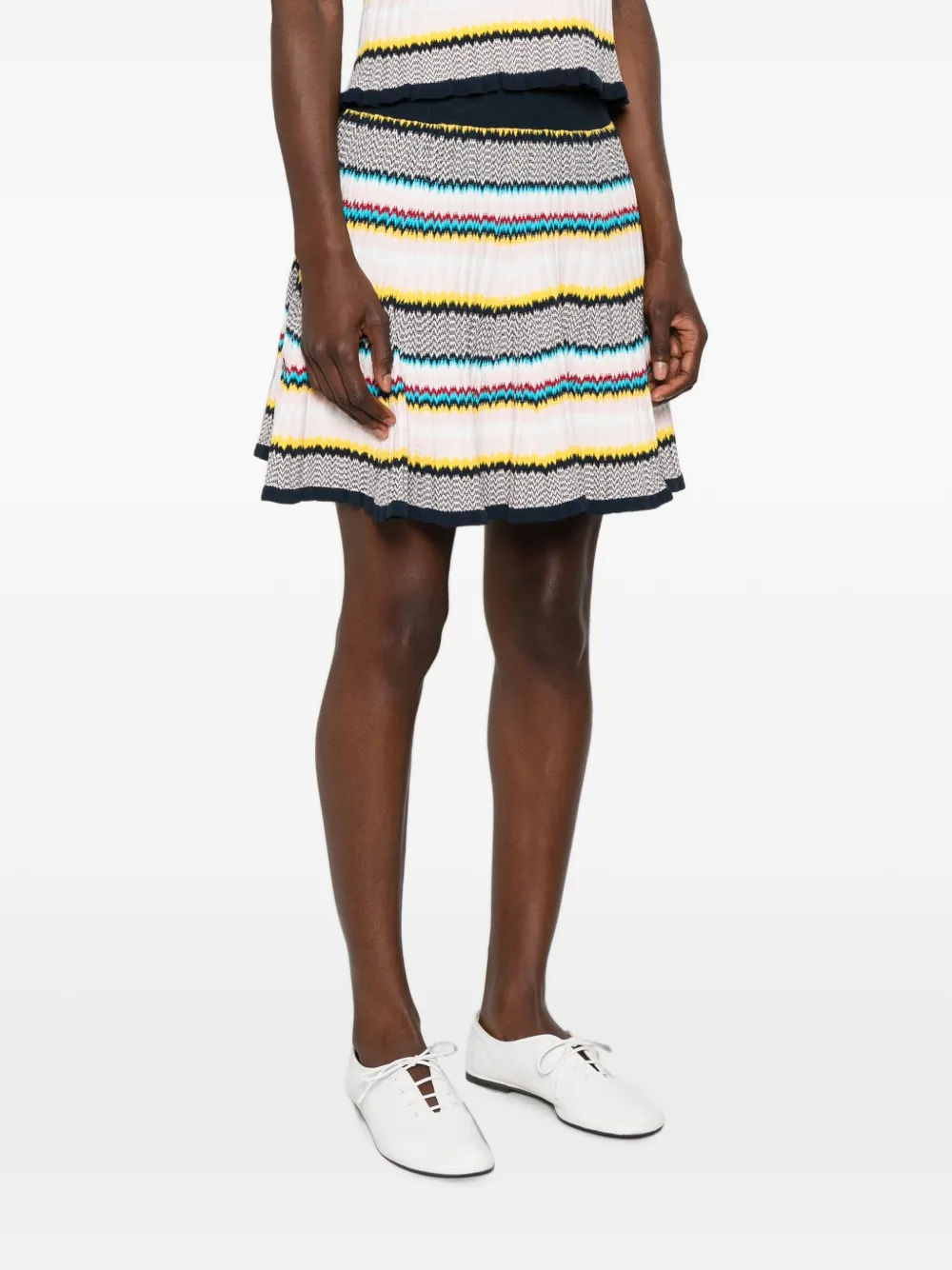 Casablanca Mini-rok met chevron streep Blauw