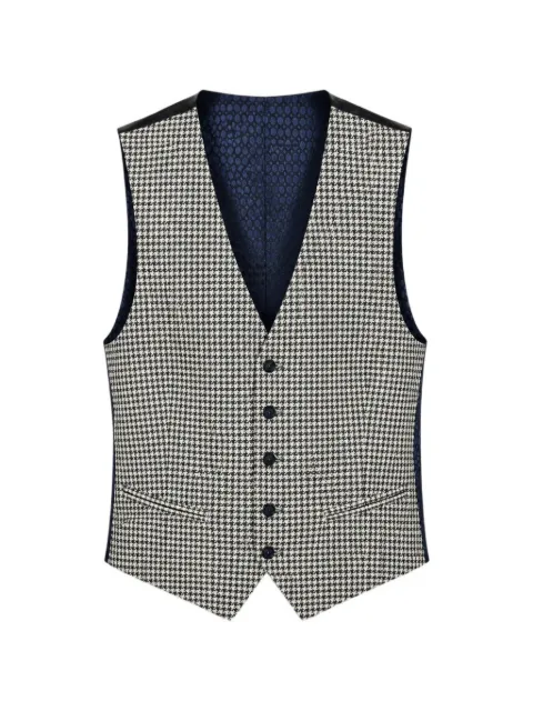 RAMON SANJURJO houndstooth-pattern waistcoat
