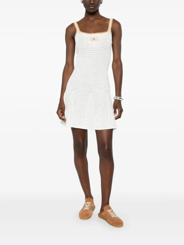 casablanca crochet dress crochet mirror mini dress - multicolor