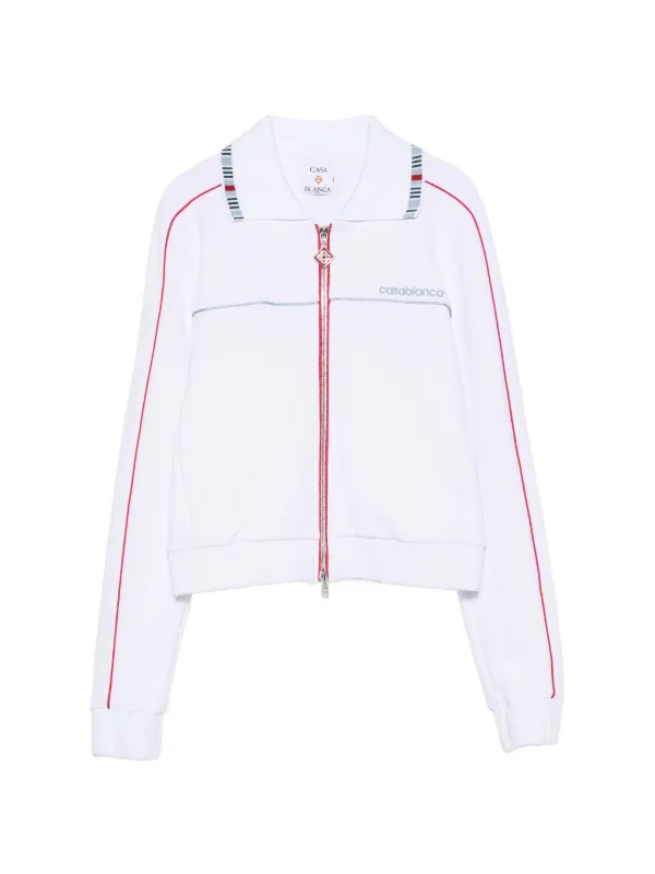 Casablanca Logo-embroidered Piped Track Jacket in White