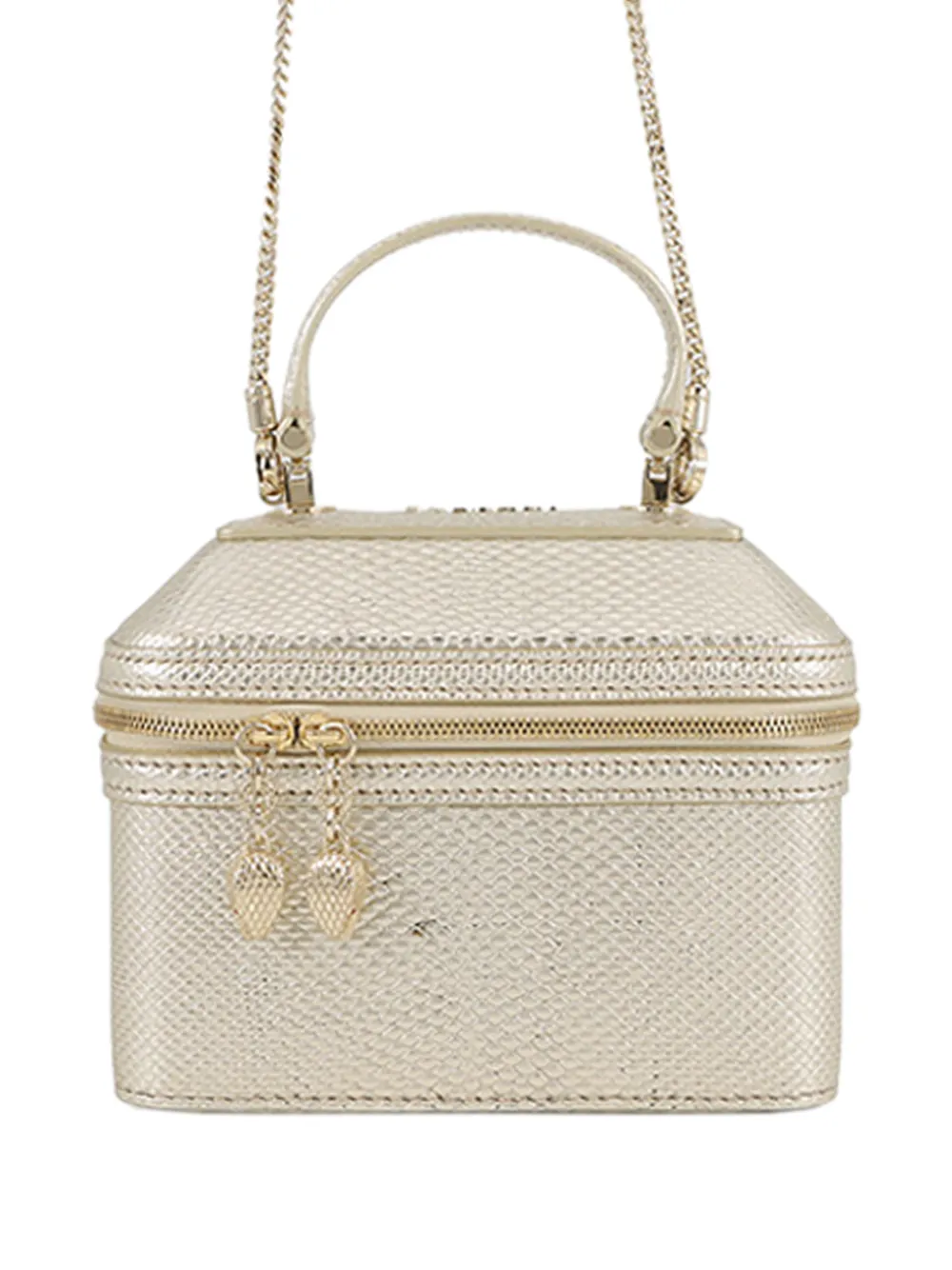 Bvlgari Pre-Owned 2021-2026 Embossed Leather Serpenti Forever Vanity Bag satchel - Oro