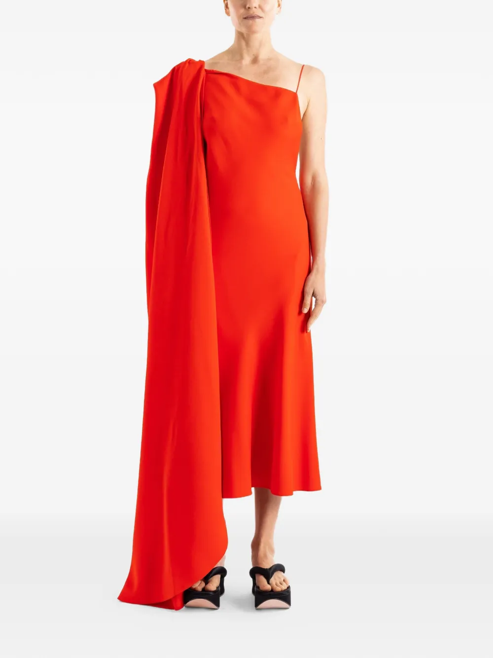 Balenciaga Abito drappeggiato asimmetrico - Rosso