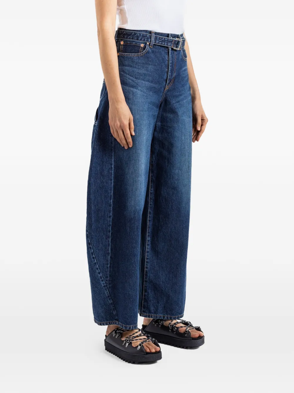  Sacai Vaqueros Con Cinturón - Azul 