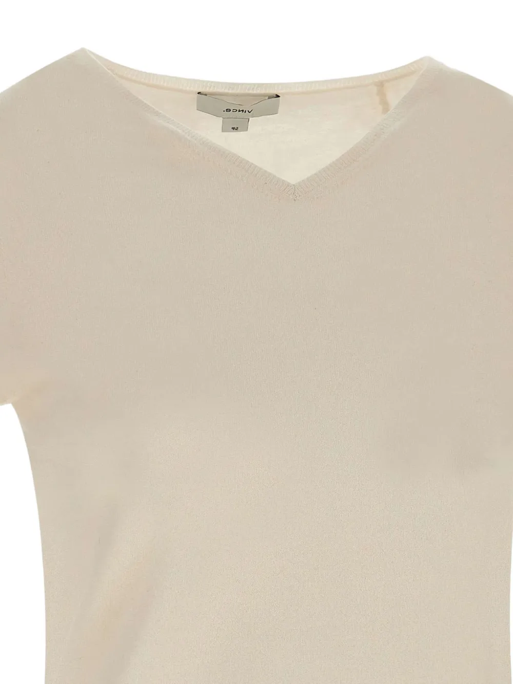 Vince Trui met V-hals en korte mouwen Beige