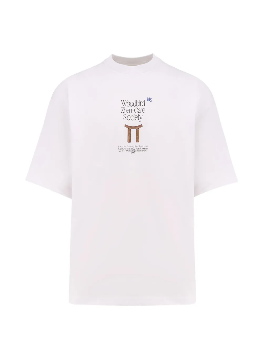 Woodbird logo-print embroidered T-shirt - Bianco