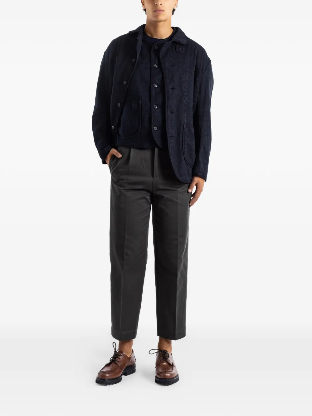 Momotaro sashiko overdyed vest - Blu