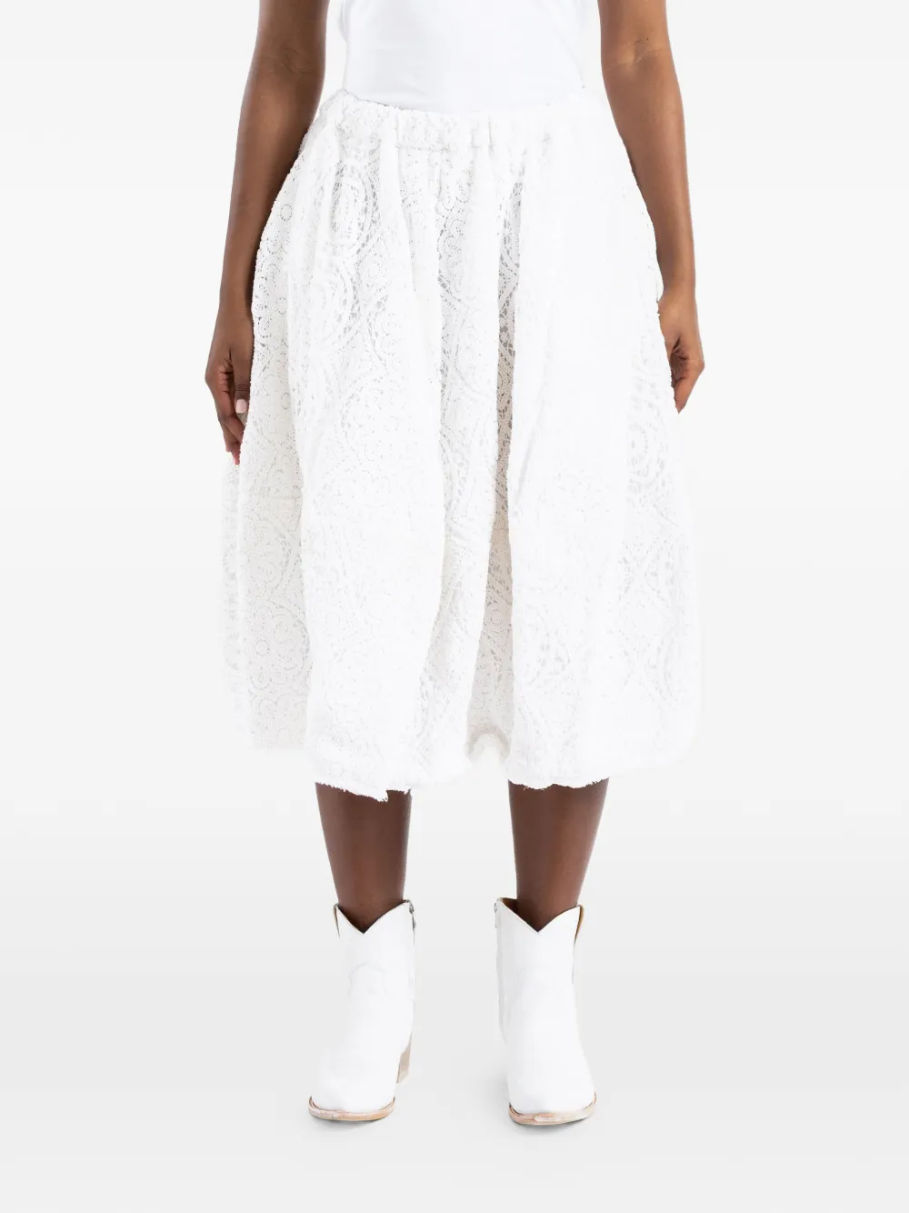 Comme Des Garçons pleated midi skirt - Bianco