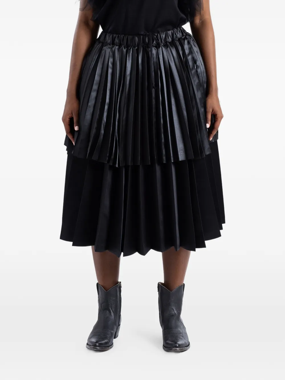 Comme Des Garçons pleated midi skirt - Nero
