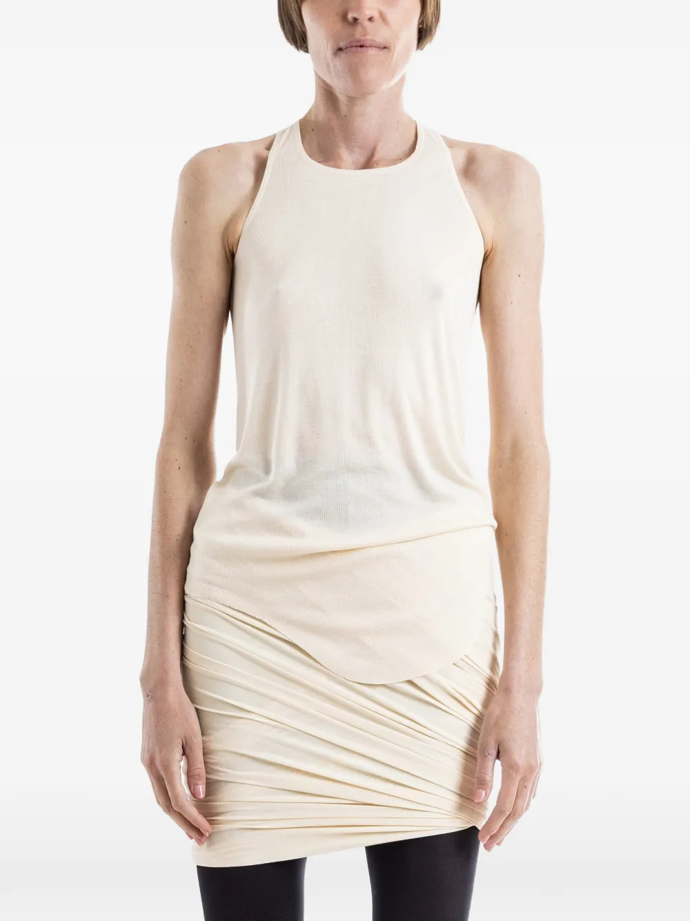 Rick Owens asymmetric-hem round-neck tank top - Toni neutri