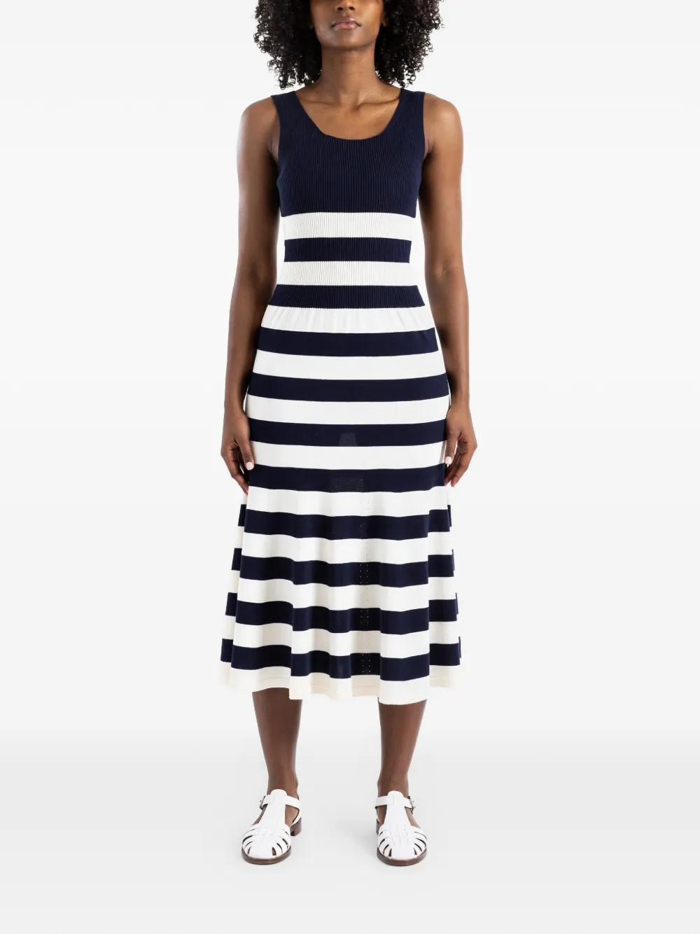 Junya Watanabe Mouwloze midi-jurk Blauw