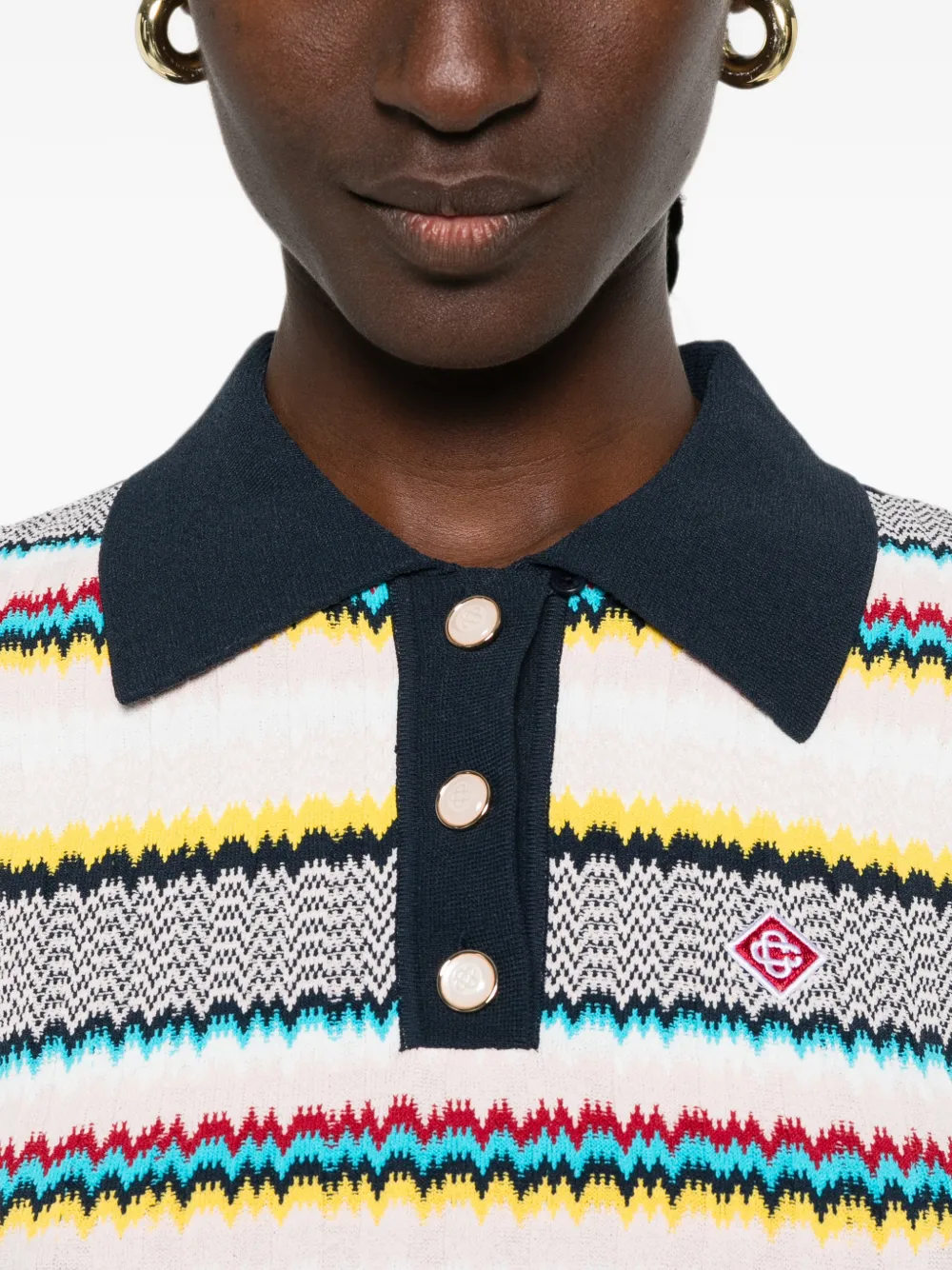 Casablanca Poloshirt met rits Blauw