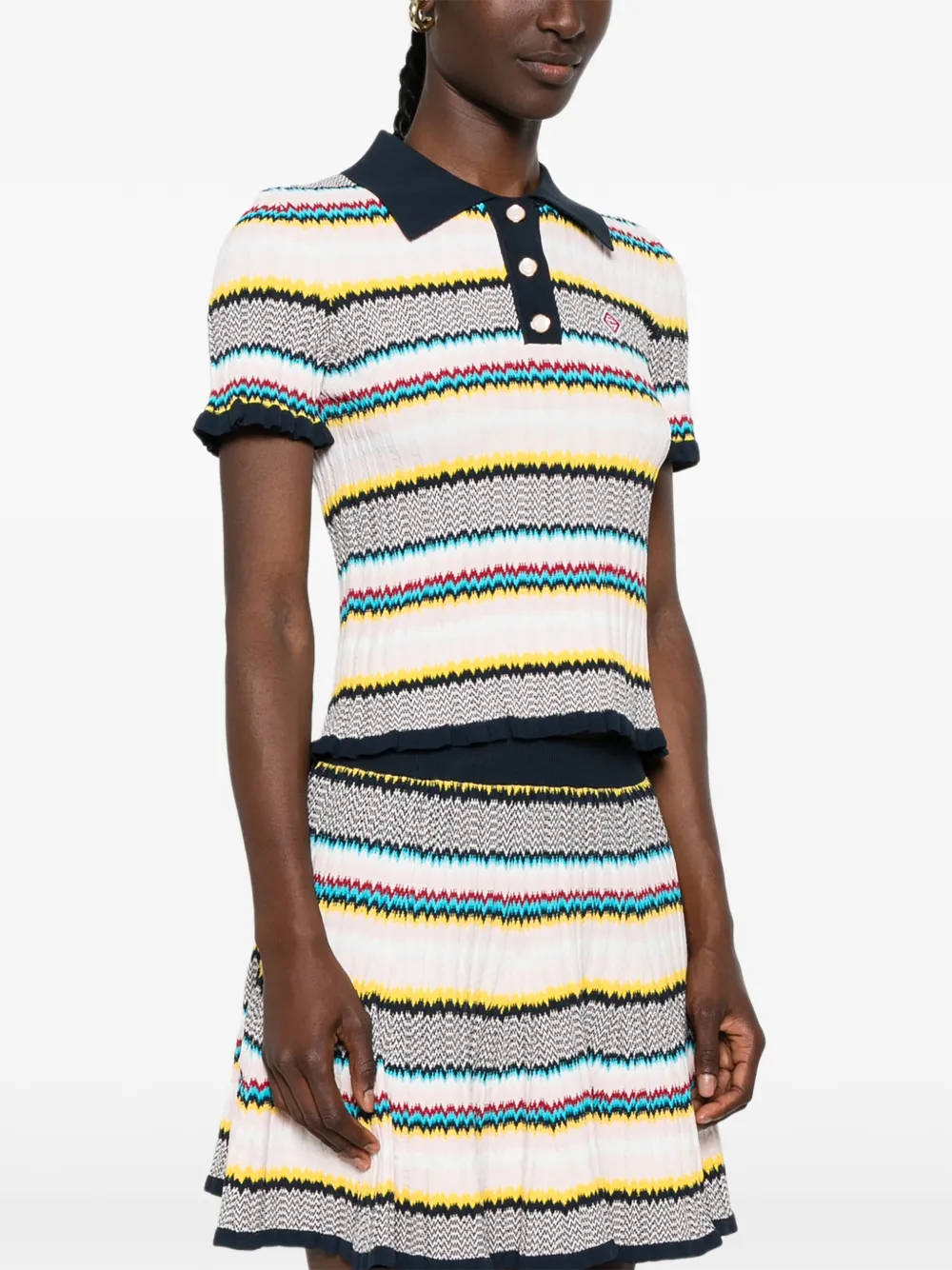 Casablanca Poloshirt met rits Blauw