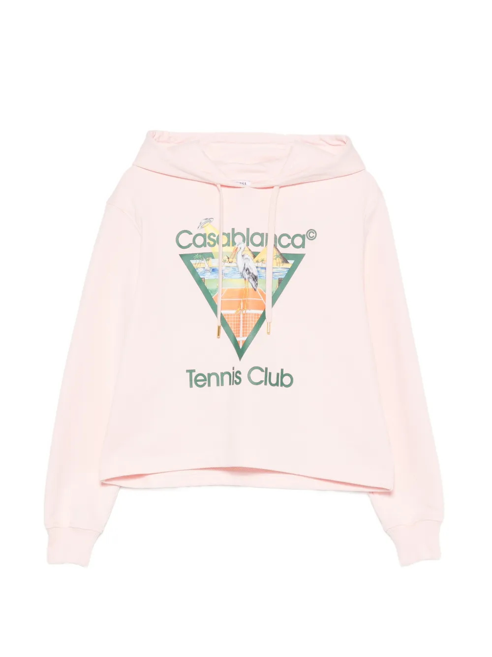 Casablanca Tennis Club Triangle graphic-print cropped hoodie - Rosa