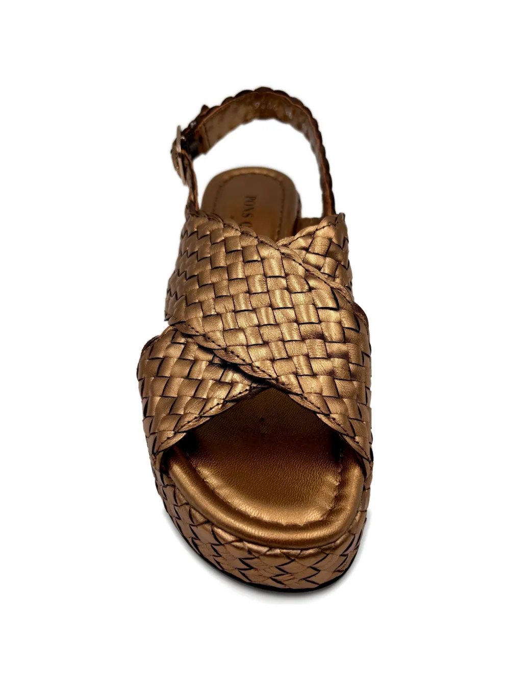 PONS QUINTANA Forli geweven sandalen met gekruiste bandjes Goud