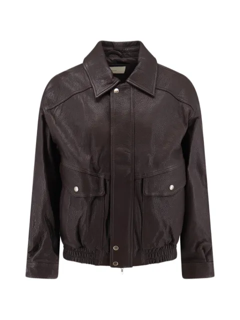 DUNST oversized grained-leather jacket