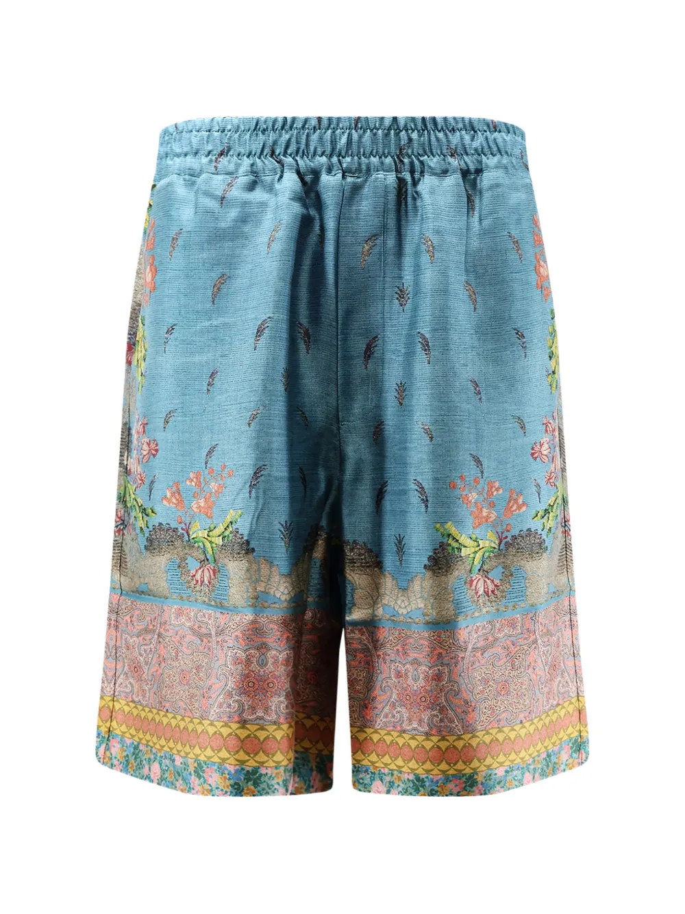 Pierre-Louis Mascia Aloe floral-print silk shorts - Blu